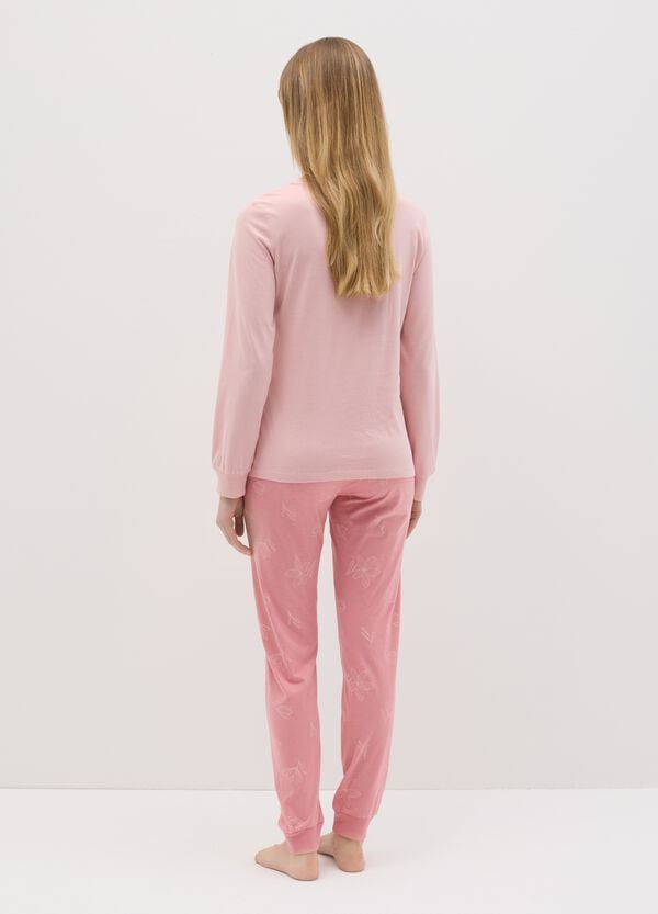 Ovs Pigiama In Cotone Rosa Con Stampa Floreale