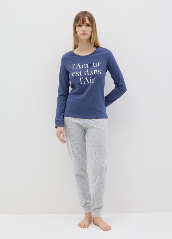 Ovs Pigiama in cotone stampa cuoricini