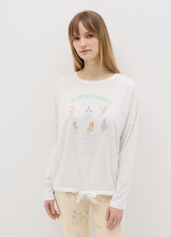 Ovs Pigiama Lungo Con Coulisse Stampa Fiori