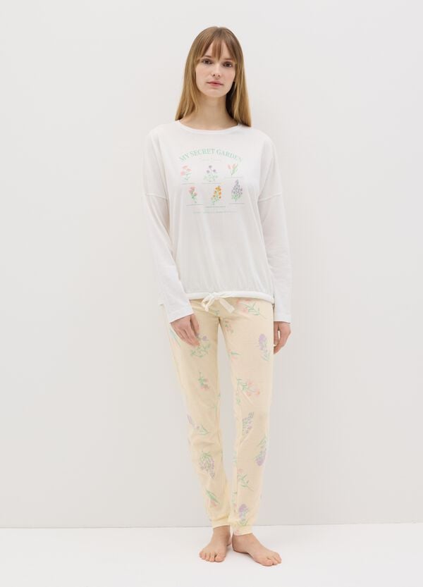 Ovs Pigiama lungo con coulisse stampa fiori