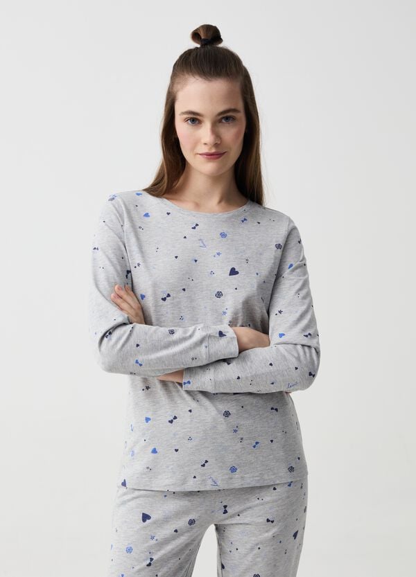 Ovs Pigiama Lungo Con Stampa Amore All-over