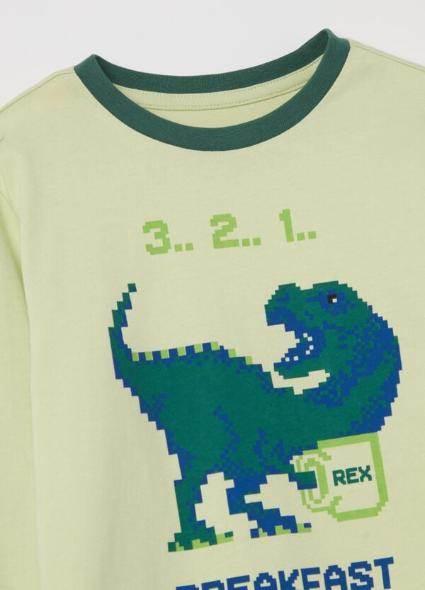 Ovs Pigiama Lungo Con Stampa Dinosauro