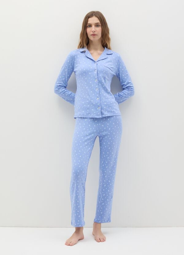 Ovs Pigiama lungo fantasia foglioline