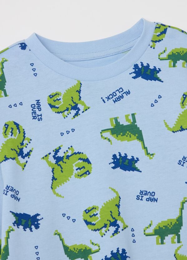 Ovs Pigiama Lungo Stampa Dinosauri All-over