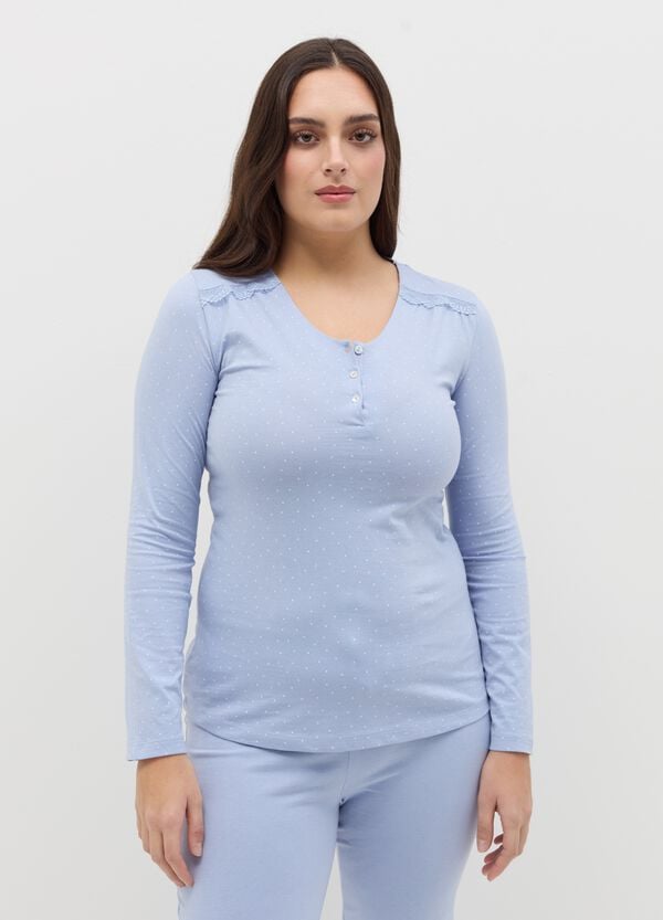 Ovs Pigiama Micro Pois Con Scollo Serafino