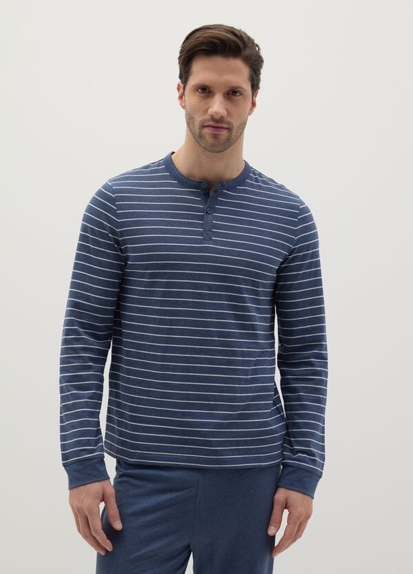 Ovs Pigiama Top A Righe Con Scollo Serafino