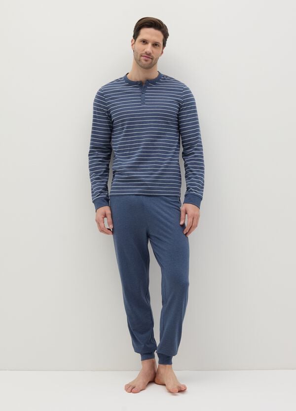 Ovs Pigiama top a righe con scollo serafino