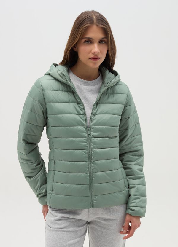 Ovs Piumino corto ultralight con cappuccio e zip