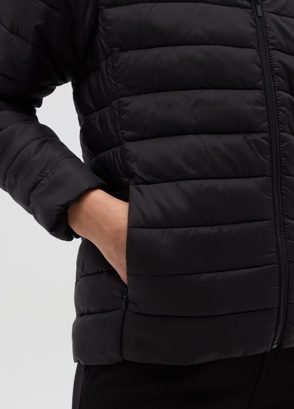 Ovs Piumino Corto Ultralight Con Cappuccio E Zip