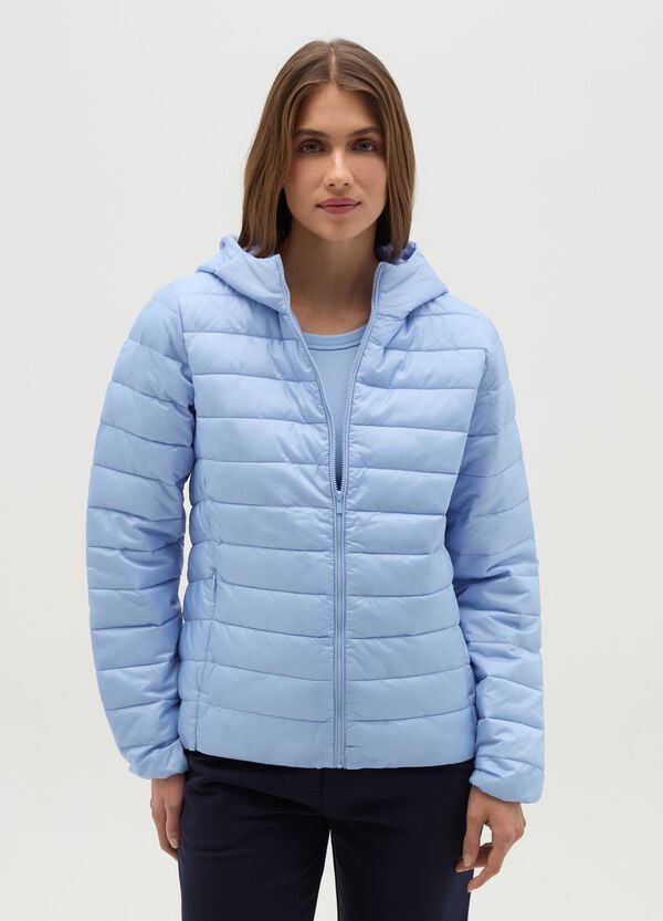 Ovs Piumino Corto Ultralight Con Cappuccio E Zip