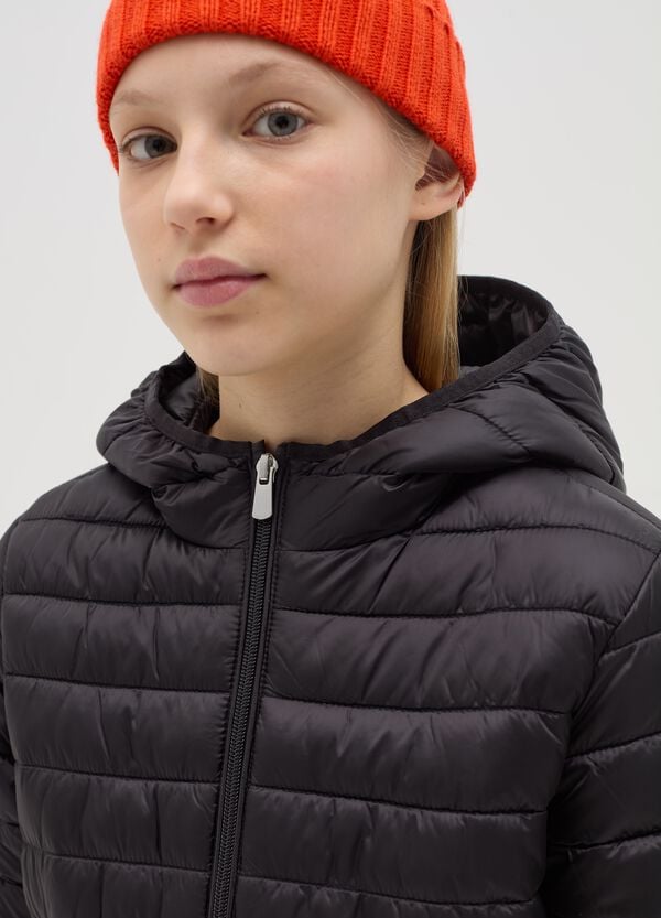 Ovs Piumino Ultralight Crop Con Cappuccio