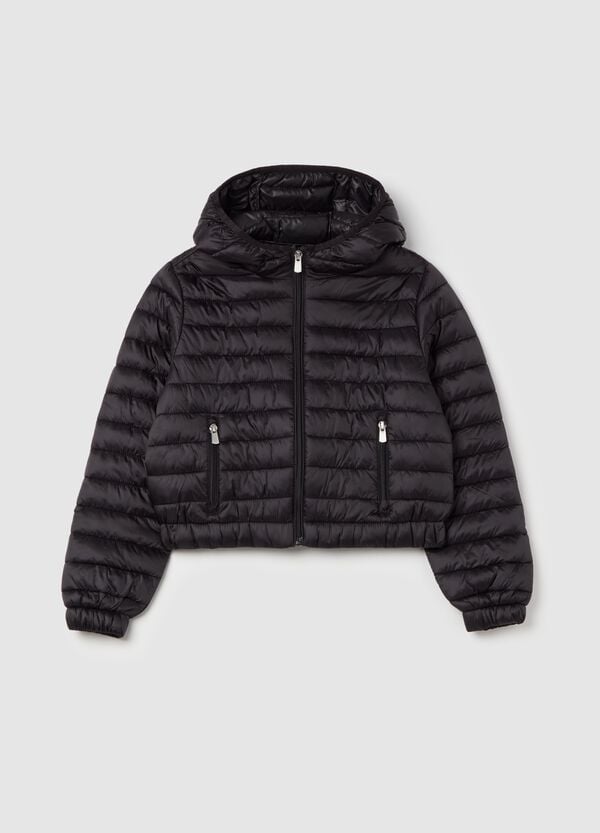 Ovs Piumino Ultralight Crop Con Cappuccio