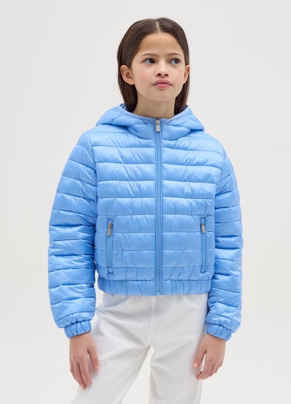 Ovs Piumino ultralight crop con cappuccio