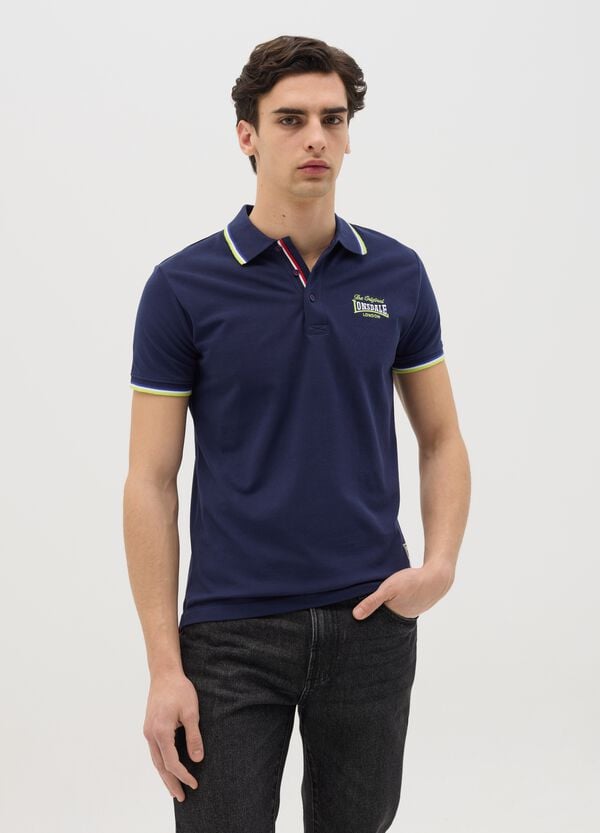 Ovs Polo A Maniche Corte In Cotone Blu Lonsdale