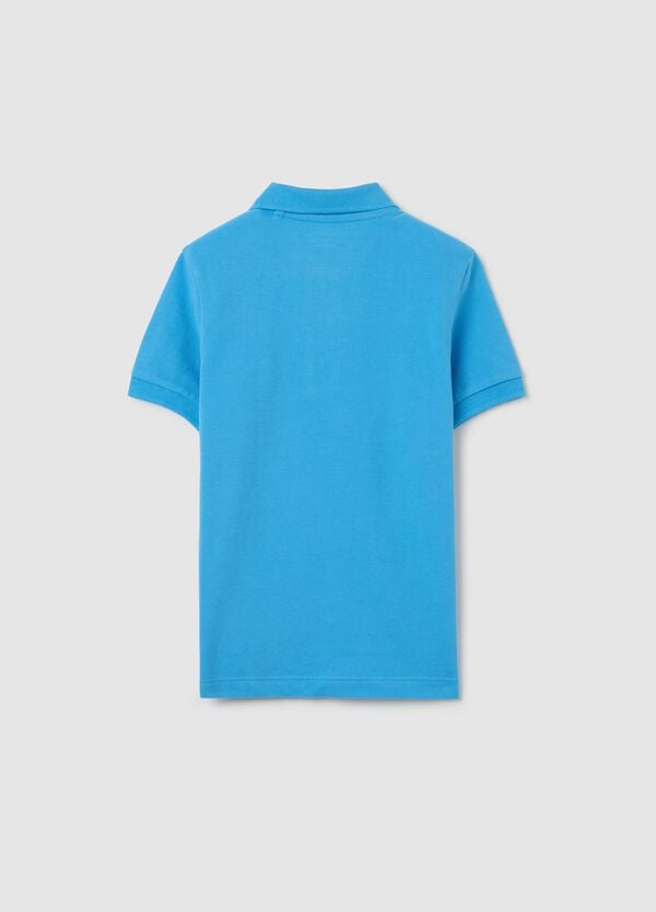 Ovs Polo Azzurra Essential In Cotone Bio