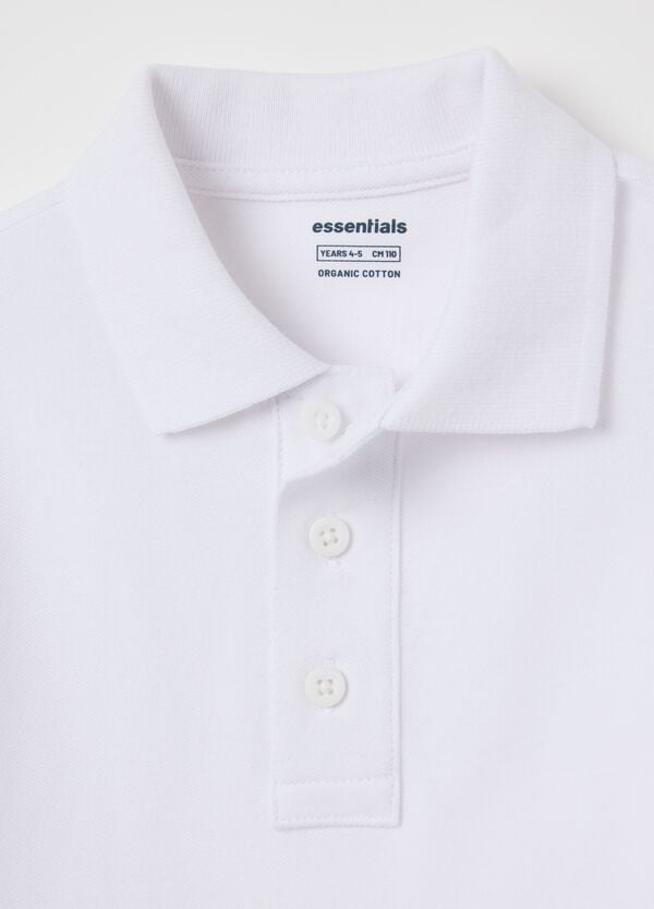 Ovs Polo Bianca Essential In Cotone Bio