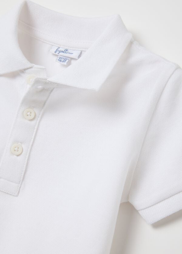 Ovs Polo Bianca Maniche Corte In Piquet