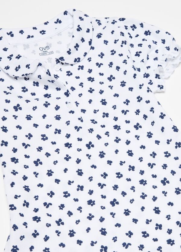 Ovs Polo Con Stampa A Fiorellini All-over