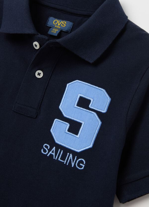 Ovs Polo In Cotone Con Patch E Ricamo "Yacht Club"