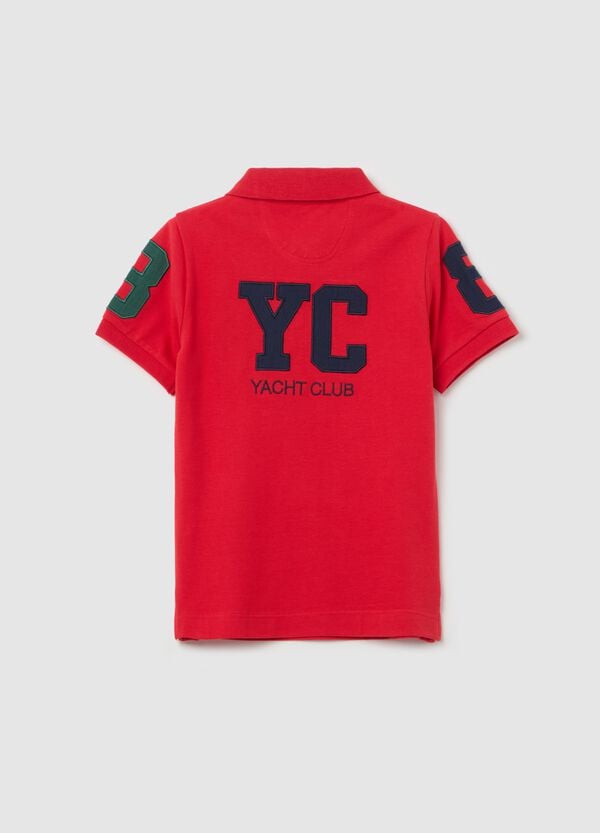 Ovs Polo In Cotone Con Patch E Ricamo "Yacht Club"