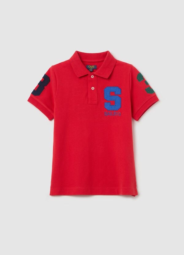 Ovs Polo in cotone con patch e ricamo "Yacht Club"