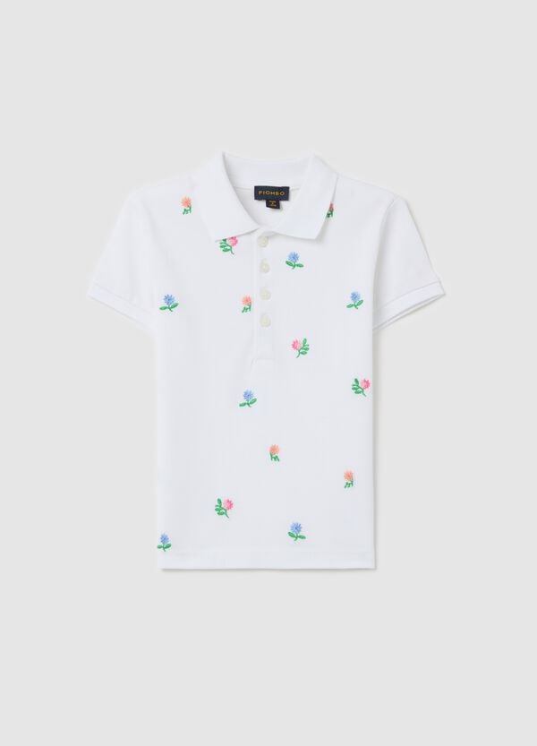 Ovs Polo in cotone con ricamo fiorellini
