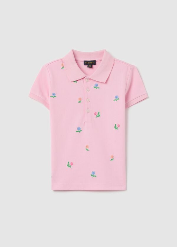 Ovs Polo in cotone con ricamo fiorellini