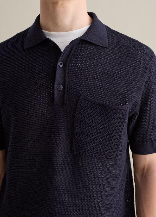 Ovs Polo In Maglia Traforata Blu
