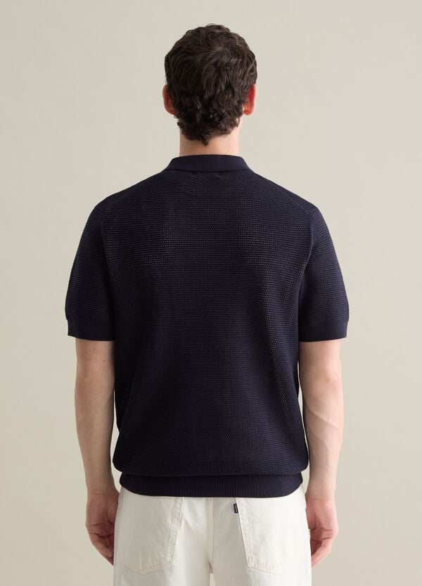 Ovs Polo In Maglia Traforata Blu