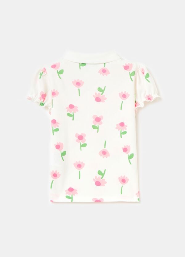 Ovs Polo In Piquet Con Stampa Fiori