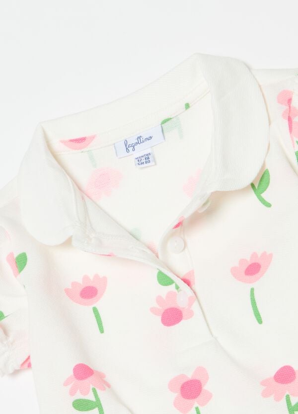 Ovs Polo In Piquet Con Stampa Fiori