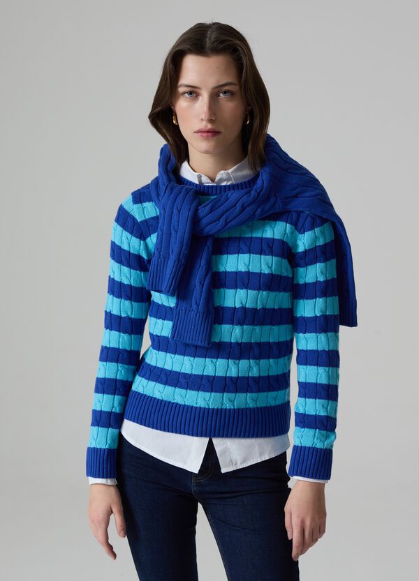 Ovs Pullover a righe con lavorazione a trecce
