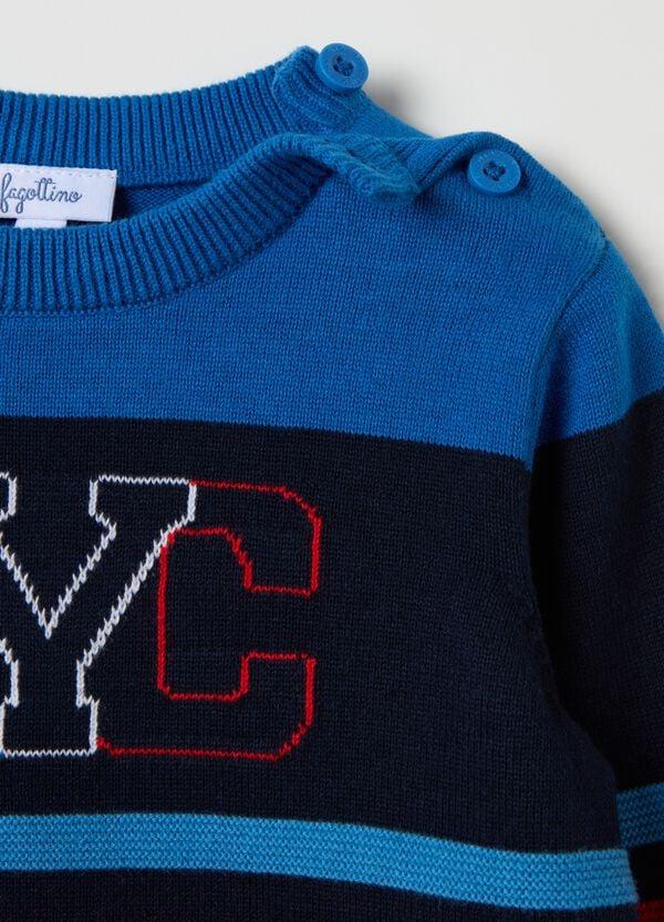 Ovs Pullover A Righe Con Lettering "NYC"