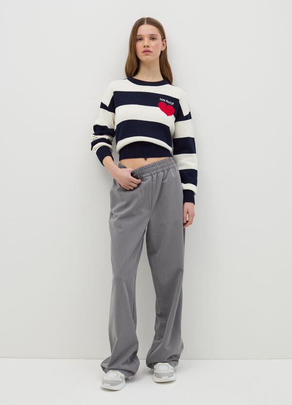 Ovs Pullover A Righe Con Ricamo