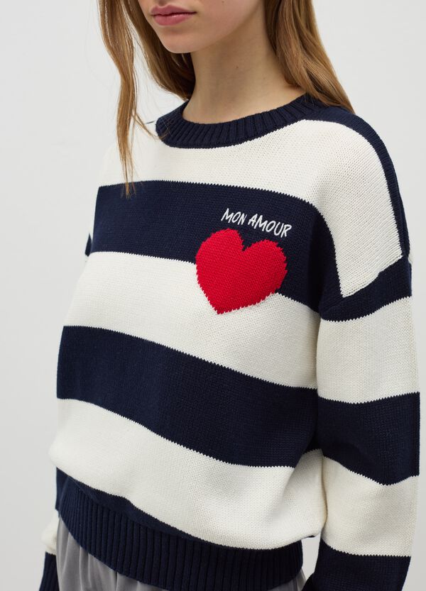 Ovs Pullover A Righe Con Ricamo