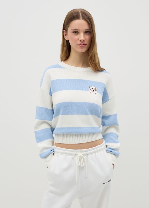 Ovs Pullover A Righe Con Ricamo