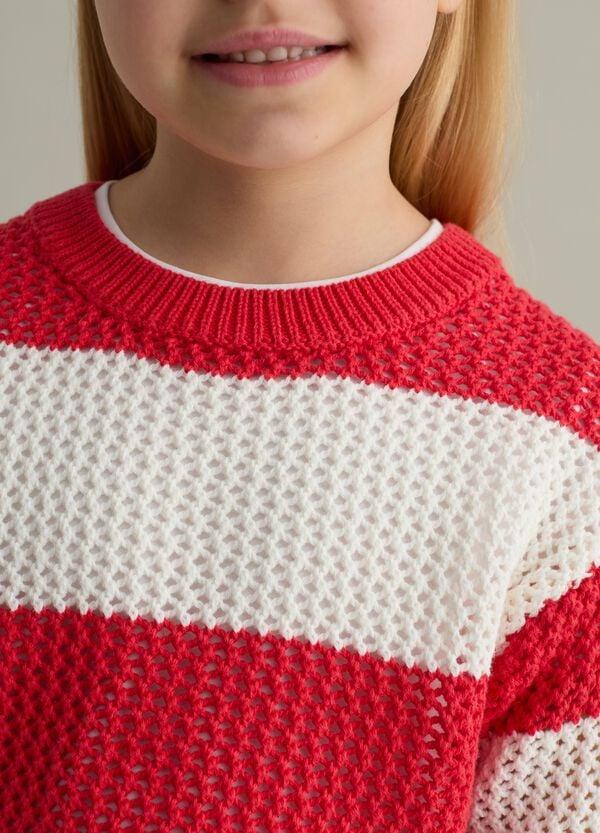 Ovs Pullover A Righe Con Trama Traforata