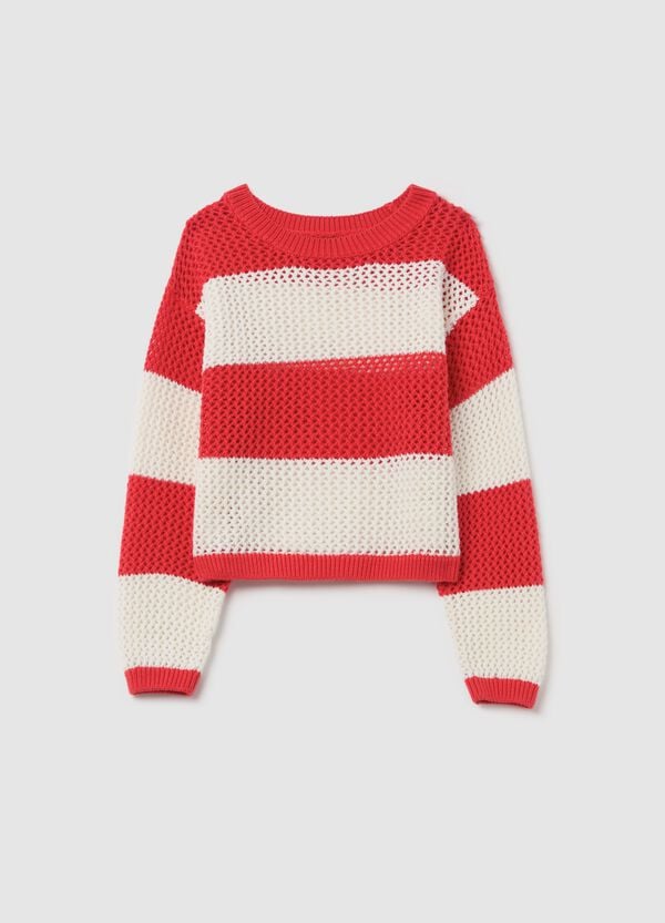 Ovs Pullover A Righe Con Trama Traforata