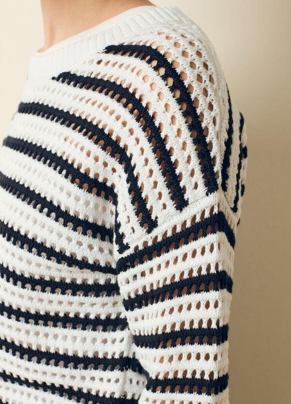 Ovs Pullover A Righe Con Trama Traforata