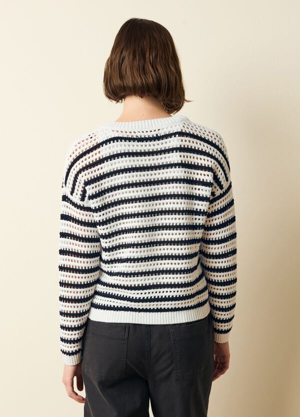 Ovs Pullover A Righe Con Trama Traforata