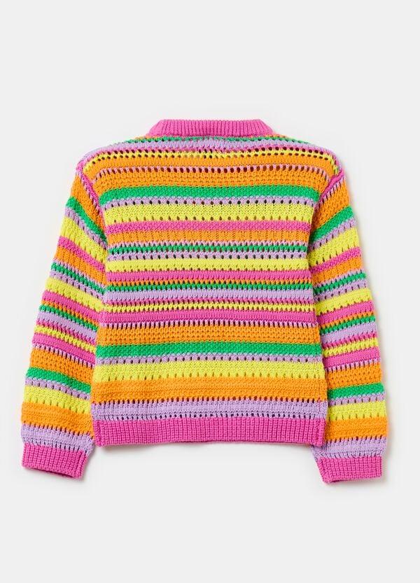 Ovs Pullover A Righe Con Trama Traforata