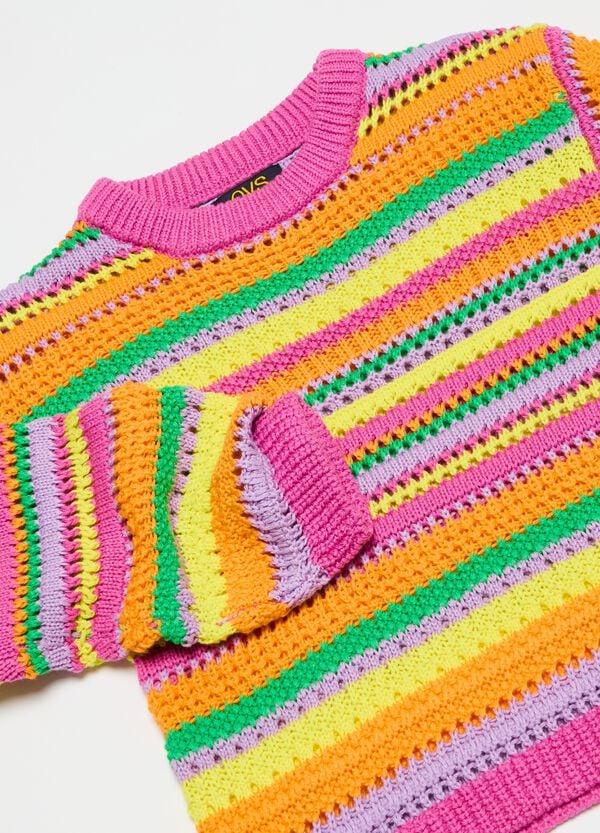 Ovs Pullover A Righe Con Trama Traforata