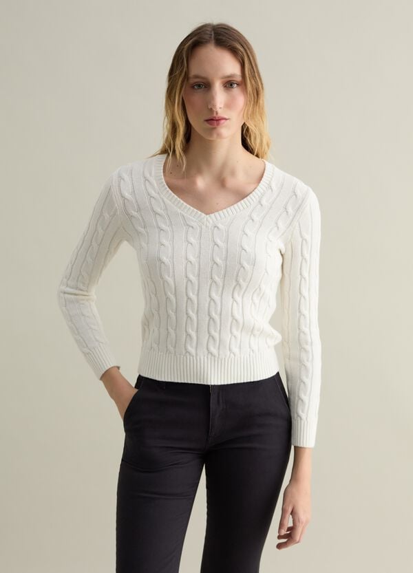 Ovs Pullover A Trecce Con Scollo A V