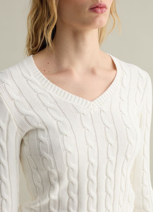 Ovs Pullover A Trecce Con Scollo A V