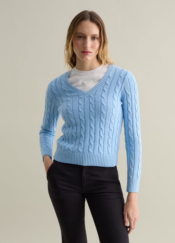 Ovs Pullover A Trecce Con Scollo A V
