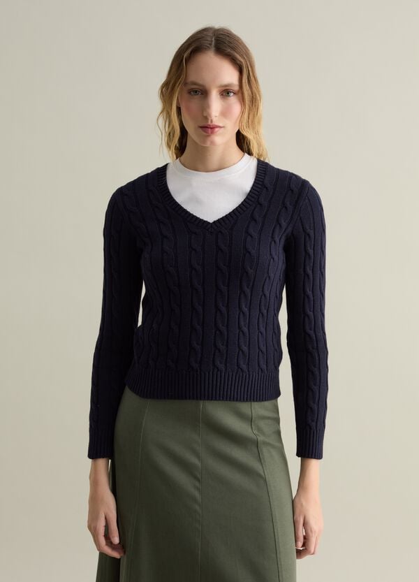 Ovs Pullover A Trecce Con Scollo A V