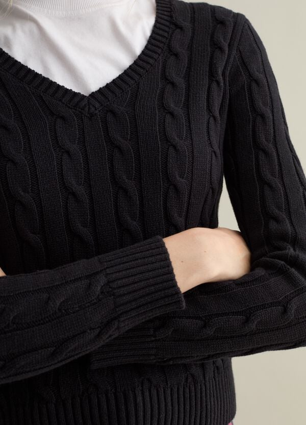 Ovs Pullover A Trecce Con Scollo A V