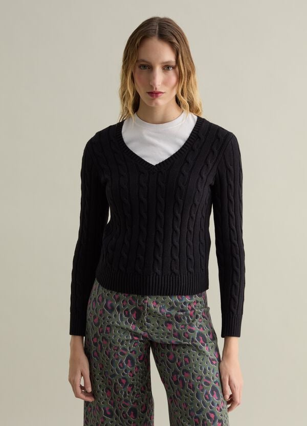 Ovs Pullover a trecce con scollo a V