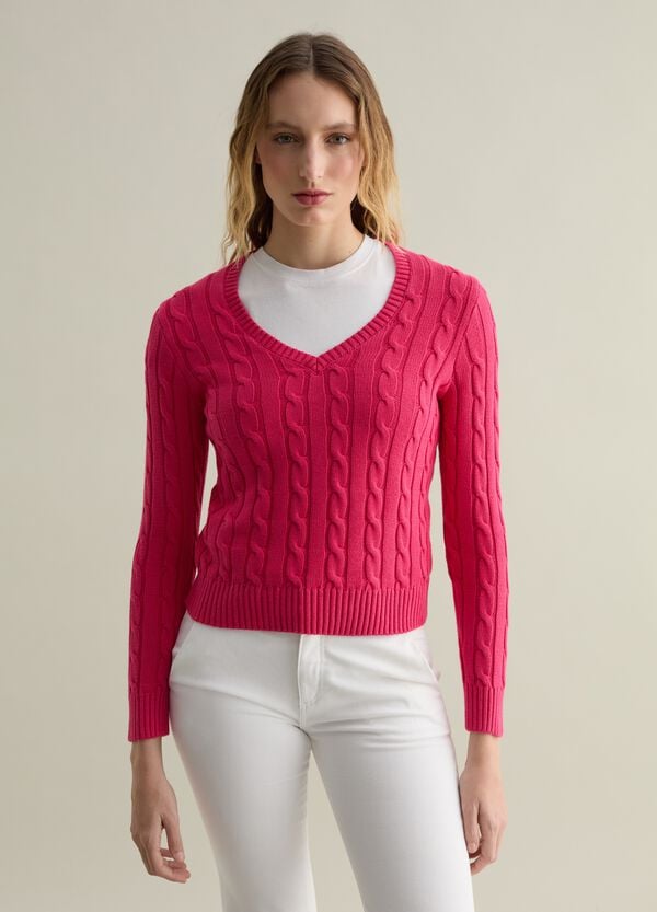 Ovs Pullover A Trecce Con Scollo A V