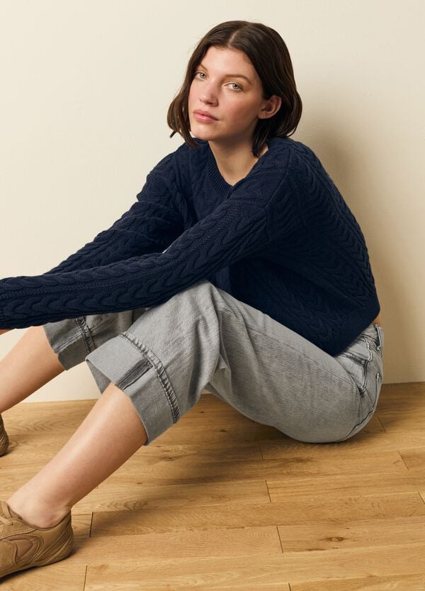 Ovs Pullover a trecce con scollo rotondo